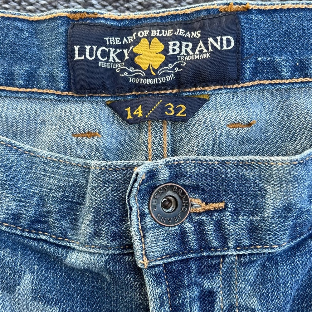 Lucky Brand Star Print Denim Jean Shorts - Blue - Picture 2 of 4